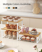 SONGMICS Cabinet Organizer Shelf, Set of 3 Spice Rack, Kitchen Storage - Image 3
