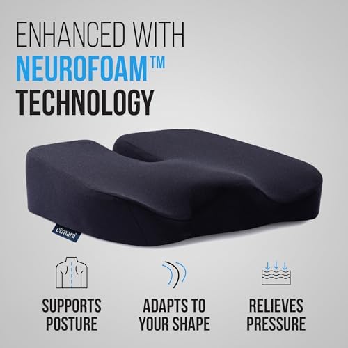 Elmara Doctor-Designed Wheelchair Seat Cushion Set – The Ultimate Comfort Solution – Thick Wheelchair Cushions Relieve Back & Sciatica Pain – Wheel Chair Cushions for Seniors, Wheelchair Pad (Black) - Image 4