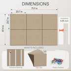MaxGear Extra Large Bulletin Board 72" x 48", Tan Felt Wall Tiles Pushpins - Image 2