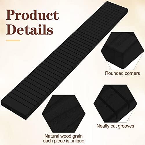 Wesiti 6 Pcs Wooden Name Badge Holder Organizer Tray Office, Black - Image 4