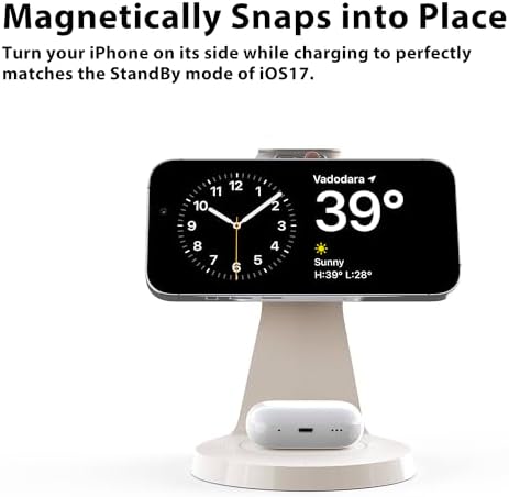 3 in 1 Charging Station for Apple Devices,Mag-Safe Charger Stand Fast Charging,Wireless Charger for iPhone 16/15/14/13/12 Series,& AirPods,& iWatch(USB Charger Included) - Image 3