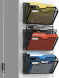 Docnest 3 Pack 3 Tier Dual-Mount Magnetic Mesh File Holders, Wall Organizer by DocNest