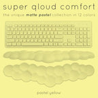 Cloud Keyboard Wrist Rest – Create-ables Qloud Cloud Wrist Rest for Computer Keyboard and Mouse, Ergonomic Memory Foam Wrist Pad with Non-Slip Base, Includes Cloud Mouse Pad – Yellow - Image 3