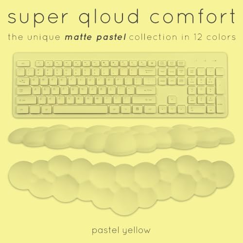 Cloud Keyboard Wrist Rest – Create-ables Qloud Cloud Wrist Rest for Computer Keyboard and Mouse, Ergonomic Memory Foam Wrist Pad with Non-Slip Base, Includes Cloud Mouse Pad – Yellow - Image 3