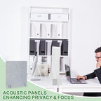 PATIKIL Desk Dividers 24" x 24", 1 Pack Desk Privacy Panel Freestanding Noise Reducing Partition Acoustic Panel with 4Pcs Support Feet for Testing Office Home Library, Cement Gray Style B - Image 6