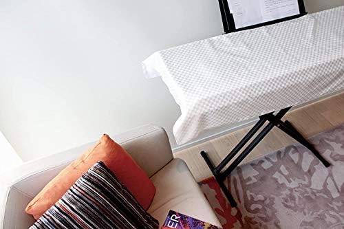 Clairevoire Piano Keyboard Dust Cover for 61 Keys to 88 Keys, Electric Pianos Cover, Digital Pianos Cloth Protection,Lightweight and Adjustable Closure,Pearl White, L - Keyboard Piano up to 61" x 21" by Clairevoire+keyboard+%26+piano+covers