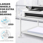EMERIT Printer Stand,19.5''x19.5''x12.8'' 2 Tier Large Printer Laser Table Heavy Duty Rolling Printer Cart with Wheels for Home Office -100 LBS Each Tier - Image 4