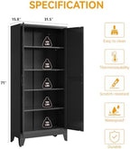 COFaR Metal Kitchen Cabinet, Pantry Storage Cabinets, 71" H Tall Black ﻿ - Image 3