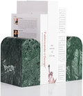 Koville Indian Natural Marble Bookends for Shelves, 13LBS Non-Slip Book Ends, Heavy Duty Marble Book Holders Organizer, Bookshelf Apartment Decor for Movies/CD/Video Games(Indian Green) by Koville