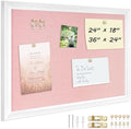 DOLLAR BOSS Bulletin Boards with Linen, 24"x18" Pink Cork Board, White by DOLLARBOSS
