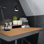 MAIDERN 47.2" x 15.7" Cork & Leather Desk Pad, Large XXL Mat, Full Mouse Pad, Dual Sided Protector for Gaming Home Office (Black) - Image 6