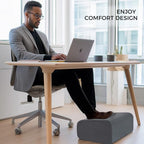 Ganondorf Foot Rest for Under Desk at Work Adjustable Foot Rest Under Desk Ergonomic Foot Stools for Under Office Desk Leg Pillow for Underdesk Footrest with Washable Cover, Grey - Image 2