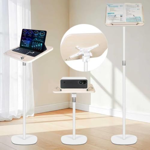 Book Stand for Reading, Floor Standing Book Holder with Page Clips, 19"–51" Height Adjustable, Sturdy Podium Stand for Reading, Bible, Laptop, Cookbooks, or Projector by HOME