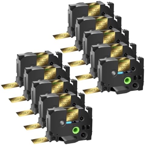 Compatible for Brother P Touch Label Maker Tape 24mm 0.94 Laminated Gold by greencycle