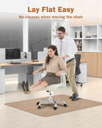 Blvornl Office Chair Mat for Hardwood Floor, 40"*55" Desk Computer Chair Mat for Hard Wood, Large Anti-Slip Hard Floor Protector for Rolling Chair, PVC Desk Rug for Office Red Brown - Image 4