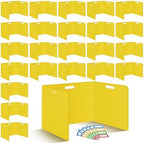 24 Pcs Desk Dividers for Students Classroom Plastic Privacy Folders Yellow Test Dividers for Students Desks Trifold Privacy Panel Partitions for School Teacher Supplies (24pcs Yellow) by ZSMKJIAYE