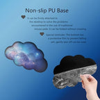 Cloud Wrist Rest Keyboard Galaxy Mouse Pad Set Gradient Blue Large Desk Mat Ergonomic Space Wrist Pad Memory Foam Non-Slip Stars Wrist Support for Computer Laptop Gaming Home Office Relief Typing Pain - Image 4