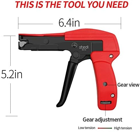 stedi Cable Tie Gun, Ergonomic Hand Operated Zip Tie Gun [Premium] - Image 5