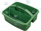 ECR4Kids 2-Compartment Large Plastic Caddy, Multipurpose Organization, Earthtone, 6-Pack - Image 2