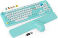 Wireless Keyboard and Mouse Combo, Typewriter Keyboard, Magnetic Wrist Rest by Trueque