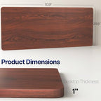 VIVO Dark Walnut 71 x 30 in Solid Table Top, DESK-TOP71D - Image 3