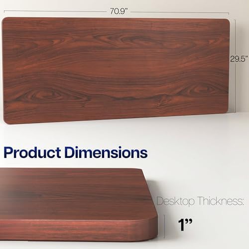 VIVO Dark Walnut 71 x 30 in Solid Table Top, DESK-TOP71D - Image 3