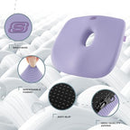 Skechers Seat Cushion Memory Foam,Donut Pillow Office Chair Cushion for Tailbone Pain Relief,Butt Pillow for Office Chair,Car seat Cushion,Long Sitting Office Workers,and Car Drivers,Purple - Image 3