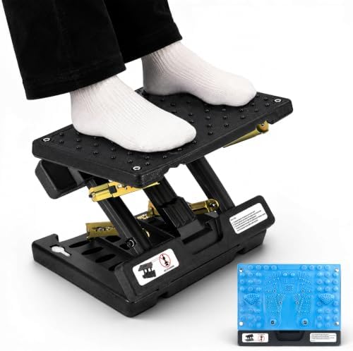 Footrest Under Desk,Height Adjustable footrest with Reflexology Pad by Arejonner