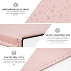 AKOZLIN 27.55”x 15.8" Soft PU Leather Surface Office Desk Mouse Mat Anti-Push Pad with Full Grip Fixation Lip Table Blotter Edge-Locked Protector Pink - Image 4