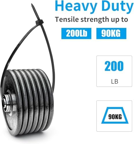 XINGO 24 Inch White Large Zip Ties Heavy Duty 500 Pack, 200 LBS Ultra Strong Plastic Wire Ties, Large Cable Ties Extra Long Tie Wraps, Indoor and Outdoor UV Resistant - Image 4