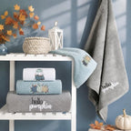 Peryiter 3 Pcs Fall Blue Pumpkin Hand Towels Set for Bathroom - Image 5