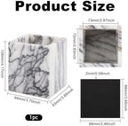Marble Pen Holder Nature Stone Organizer Marble Square Storage Container for Makeup Brush Pens Toothbrush, White Color - Image 2
