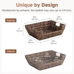 StorageWorks Pantry Baskets for Organizing, Storage Baskets, Water Hyacinth - Image 2
