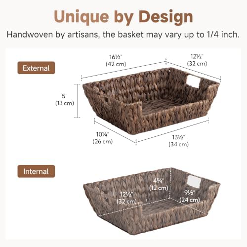 StorageWorks Pantry Baskets for Organizing, Storage Baskets, Water Hyacinth - Image 2
