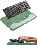 Wrist Rest for Computer Keyboard, 2 in 1 Keyboard Wrist Support Pad, Memory Foam Keyboard Riser Holder Lift Tray with Wrist Pad for Easy Typing for Office Desk, Home, School (Round Green) by Unknown