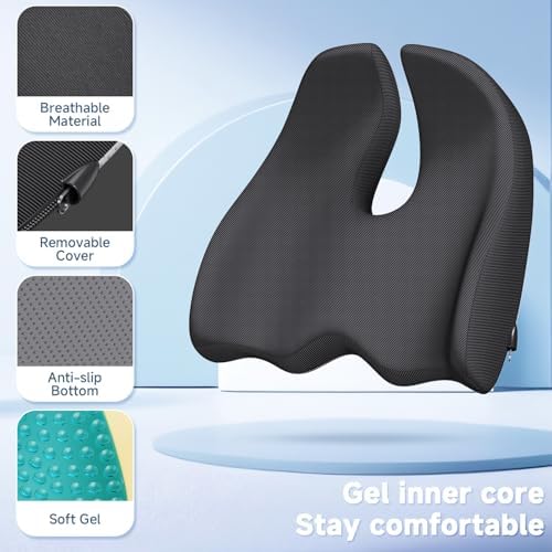 Benazcap Large Cooling Gel Memory Foam Seat Cushion for Long Sitting - Image 3