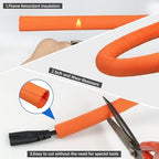 Split Braided Cable Sleeve，Flexible Wire Loom Tubing, Automotive Cord Protector Pet Proof, Cable Management for Computer TV Electric Wires Harness 16ft (Orange, 25mm（1") - Image 4