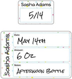 Name Bubbles - Reusable Baby Bottle Labels for Daycare (20 Labels) - Kids Washable Name Tags for Bottles, Sippy Cups, & Snack Containers, Waterproof, Baby Name Stickers, Write-On (Pom Pom) by NameBubbles