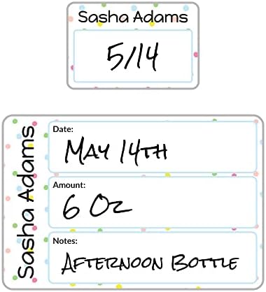 Name Bubbles - Reusable Baby Bottle Labels for Daycare (20 Labels) - Kids Washable Name Tags for Bottles, Sippy Cups, & Snack Containers, Waterproof, Baby Name Stickers, Write-On (Pom Pom) by NameBubbles