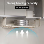 Extendable Under Shelf Storage Basket, Hanging Baskets Under Cabinet Shelf Organizer, for Cabinet Pantry Kitchen Cupboard Desk Counter Bookshelf Space Saver Heavy Duty Slide-in (off - white, 2 Pack) - Image 4