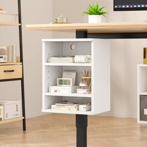 IBUYKE Under Desk Storage Cabinet Clamp on Desk Legs Shelf UTMZ012W by IBUYKE