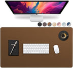 Vine Creations Leather Desk Pad - Large 36" x 20", Desk Protector with PU Leather, Mouse Pad, Blotter for Office (Brown) by VineCreations