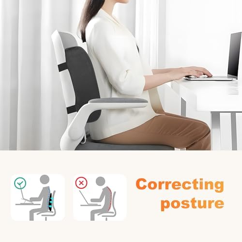 CILI Lumbar Support Pillow for Office Chair with Heat Vibration,Heated Back Support Pillow,Chair Massager for Back Pain Relief,Back Rest Cushion Pillow for Desk Sofa Home,Gifts for Women Men Mom Dad - Image 3