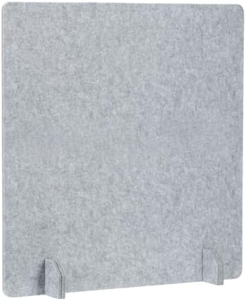 PATIKIL Desk Dividers 24" x 24", 1 Pack Desk Privacy Panel Freestanding Noise Reducing Partition Acoustic Panel with 4Pcs Support Feet for Testing Office Home Library, Cement Gray Style C by PATIKIL