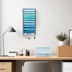 11-Tier Wall File Organizer and Mail Organizer with 5 Hooks, Black - Image 7