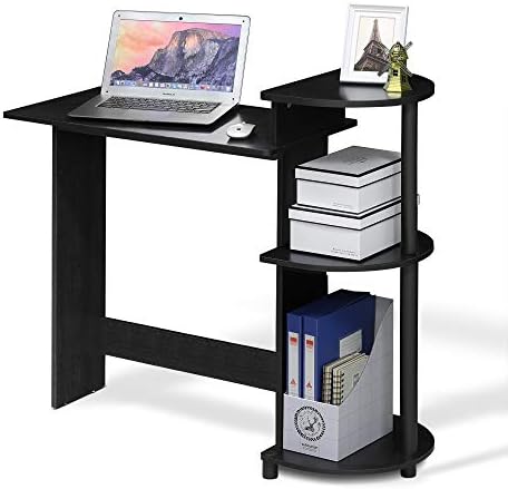 Furinno COMPACT Desk, 28.5" Wide Gaming Desk with Shelves, Computer Desk with Book Shelf, Office Desk for Home Office, Study Room, Dorm, Bedroom, Americano by Furinno-FitsYourSpaceFitsYourBudget