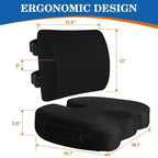 Back&Seat Cushion,Chair Cushions,Lumbar Back Support Pillow,Black/X-Large - Image 2