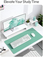 YSAGi Leather Desk Protector, Office Mat, Large Mouse Mat, Non-Slip PU Leather Blotter, Laptop Desk Mat, Waterproof Writing Pad for Office and Home(Green-Blue, 63" x 24") - Image 6