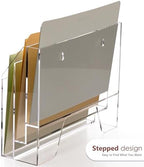 Wall Hanging File Folder Organizer for Desk, 3-Tier Acrylic Magazine Rack Wall Mount File Holder, Clear Paper Document Office Organizer - 1 Pack - Image 7