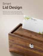Tidita Large Wooden Recipe Box with Recipe Cards & Dividers (Walnut color) - Image 4